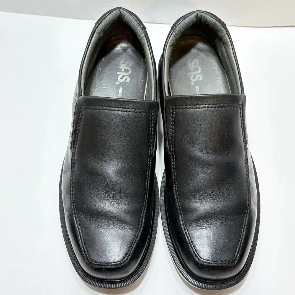 Sas Diplomat Slip-on Loafer Shoes Mens 12M Black Leather Dadcore Business